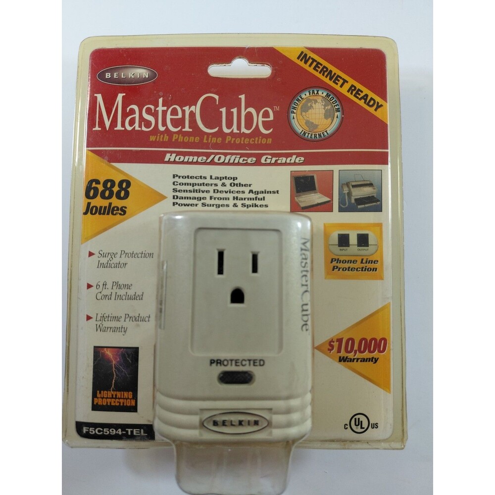 Belkin MasterCube F5C594-TEL Surge Protector with Phone Line Protection 688